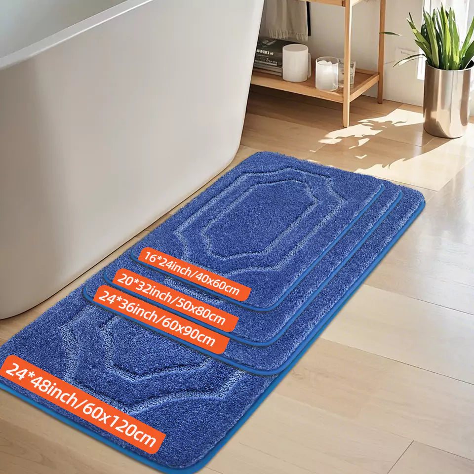 Size of Navy Blue Double Framed Tufted Bath Mats