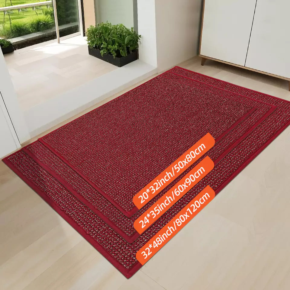 Size of Red Solid Color Dirt Trapper Plain Doormats