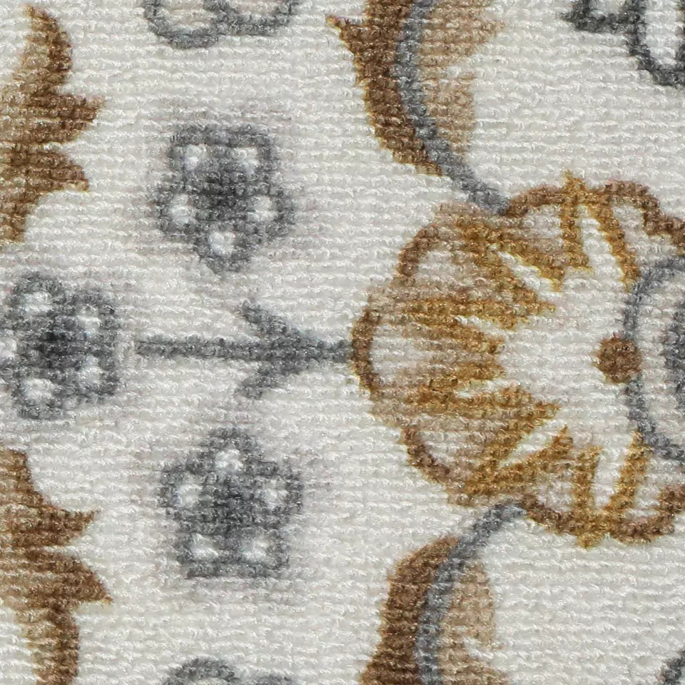 Texture Details of Brown and Grey Floral Carpet for Stairs Set