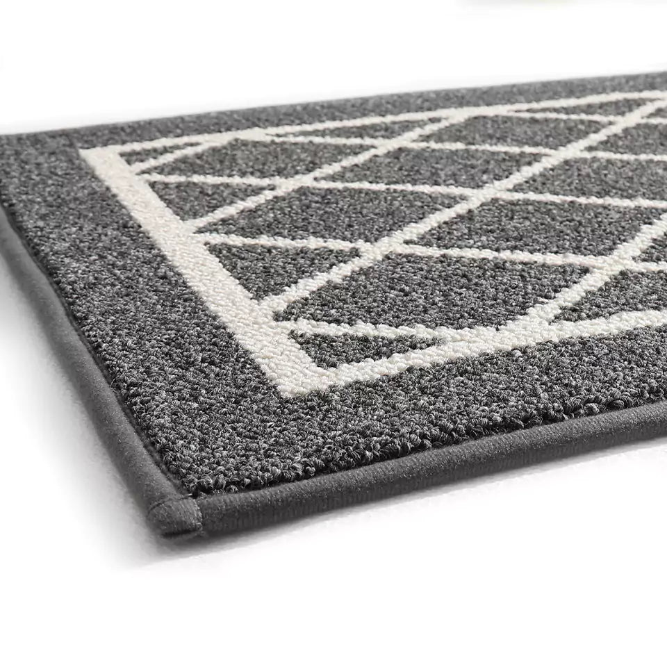 Thickness Details of Diamond Lattice Center Kitchen Throw Rugs Set